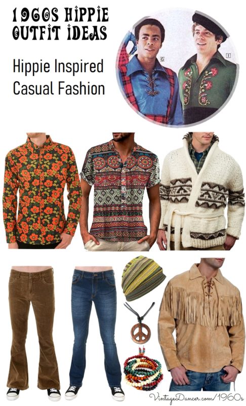 1970s Men’s Outfit Inspiration | Costumes Ideas This or That Casual Hippie  AT vintagedancer.com