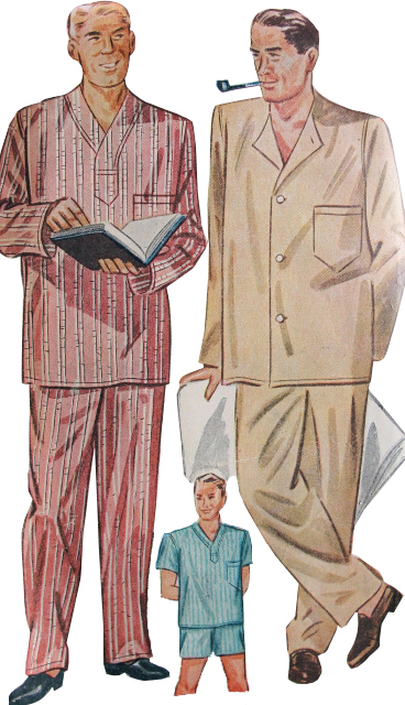 1940s Men's Pajama Pattern at sovintagepatterns