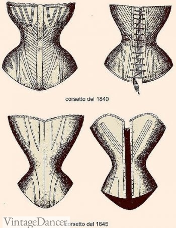 1840s corsets- Victorian era lingerie