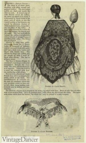 1850 lace shawl Victorian