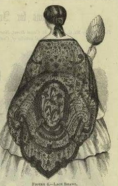1850 black lace shawl
