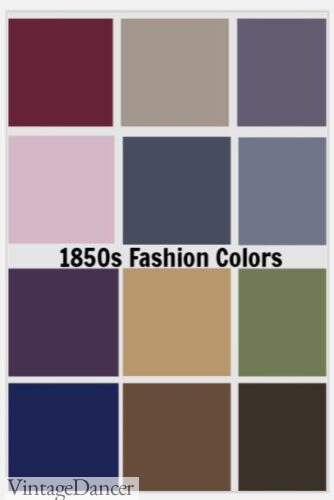 1850s Victorian fashion colors for women