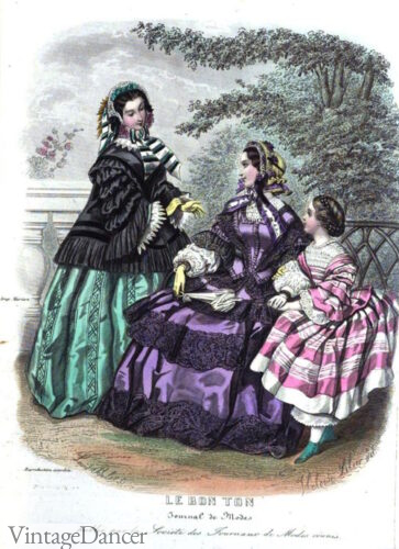 1850s fashion women girls dresses