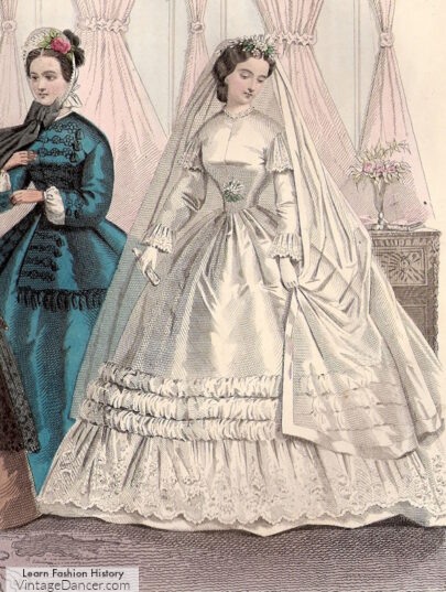 1860s Victorian wedding dress bridal gown