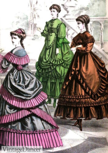 1860s fashion dresses colors Victorian era