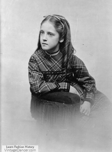 1870s Girl in Plaid Dress