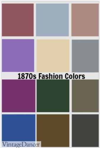 Victorian colors 1870s fashion fabrics color for women