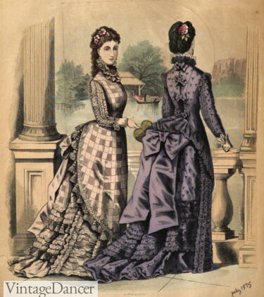 1870s Victorian Era Fashion Plate, Hand Colored, September 1874, Peterson's  Magazine, Antique, Gown, Dress History, Autumn, Inspiration