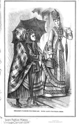 1870s girl traveling dress