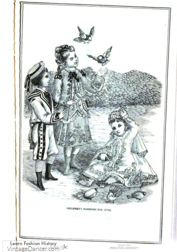 1870s boys and girls summer clothing fashion