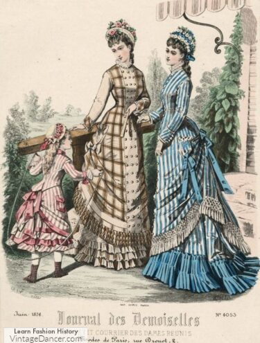 1870s fashion girl and women