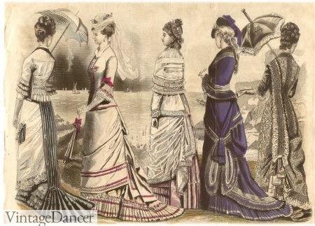 1878 Natural form bustle dresses