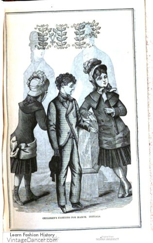 1870s 1880s childrens clothes boy girl