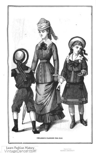 1879 boy and girls summer sailor clothes