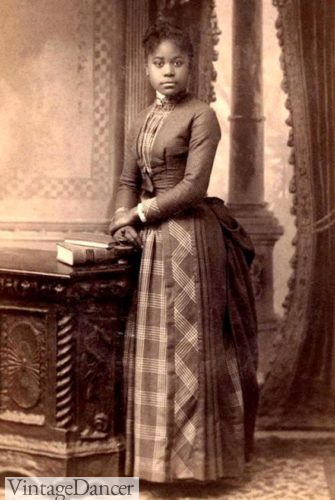 1880 plaid skirt with over skirt African American woman black women 1880s