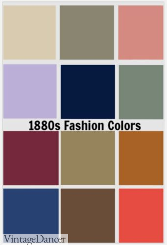 Victorian colors 1880s fashion colors for women dress