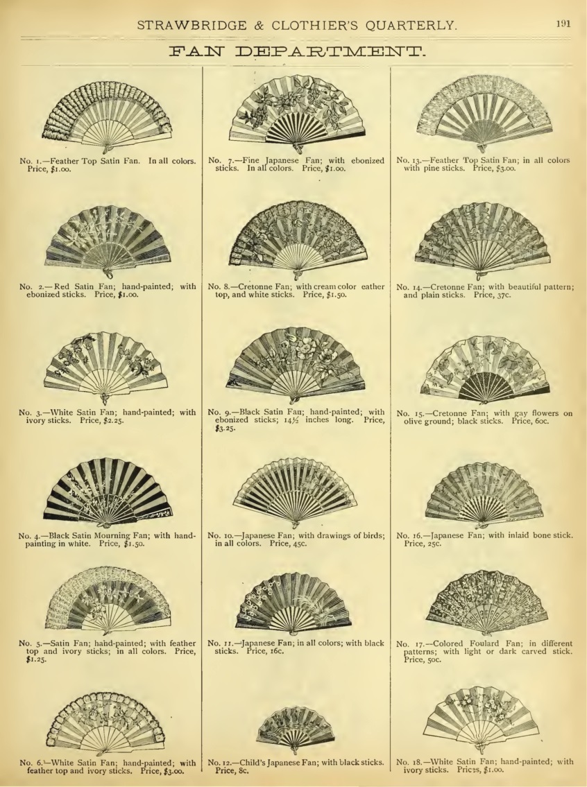 1882 Victorian Japanese hand fans