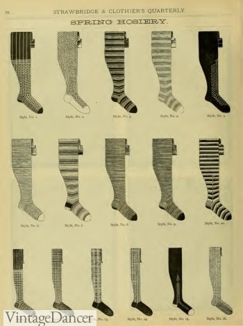 1882 Victorian stockings for ladies. Click to see more pictures.