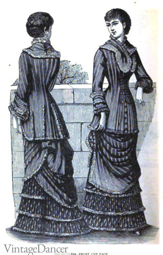 1882 house dresses with box pleated skirts