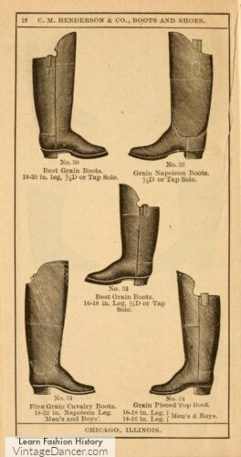 1880s mens riding boots work boots tall boots