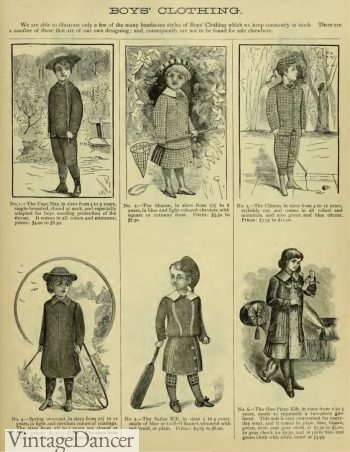 1883 Victorian boys clothing & fashion for children