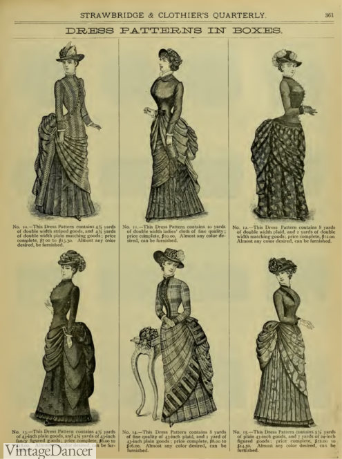 1883 dresses with asymmetrical aprons