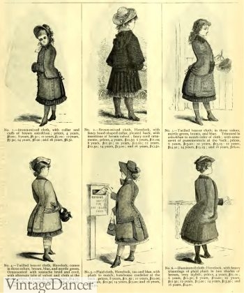 1883 Victorian girls coats and Jackets, kids fashion