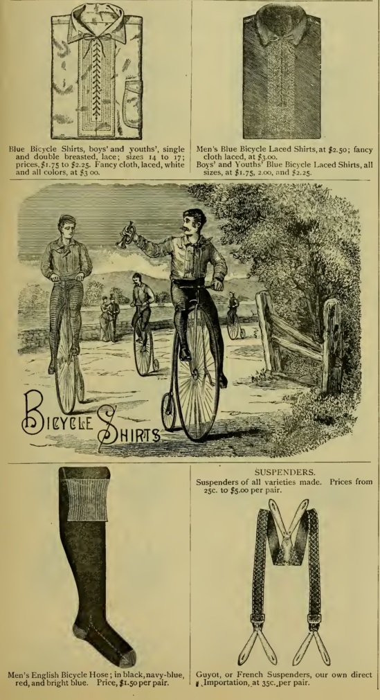 1883 Men's Victorian bike cycling clothes