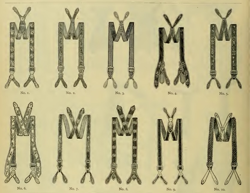 1883 men's Victorian suspenders braces