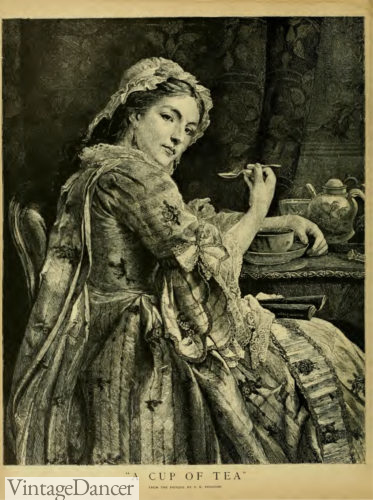 1883 Watteau back tea gown
