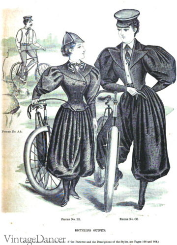 1884 bicycle bloomers and jackets Victorian knickerbocker suits