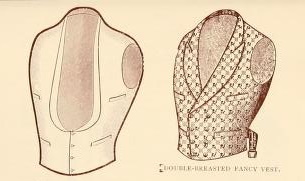 1894 white eve vest or fancy design shawl collar vest mens victorian fashion