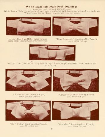 1884 men's white tie bow tie options
