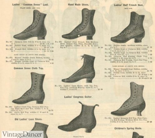 1880s shoes boots women footwear Victorian bustle era