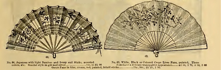 1886 Japanese style Victorian hand fans