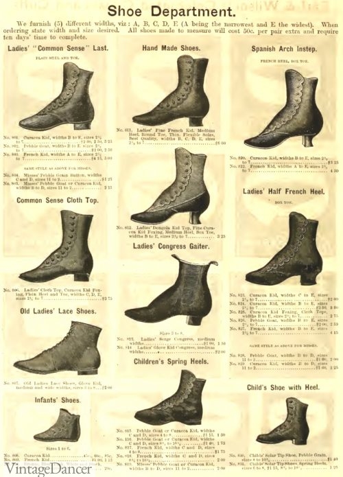 1886 button boots, simple lace boots for women and children