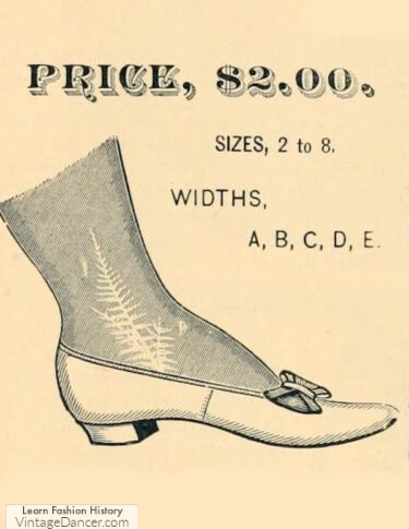 1880s formal shoes dance shoes evening shoes slippers footwear Victorian era