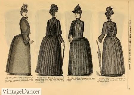 1889 Dress, Victorian bustle era dresses