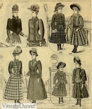 Victorian kids clothing 1890 girls jackets, coats, dresses