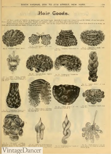 1890 Victorian hair pieces for women
