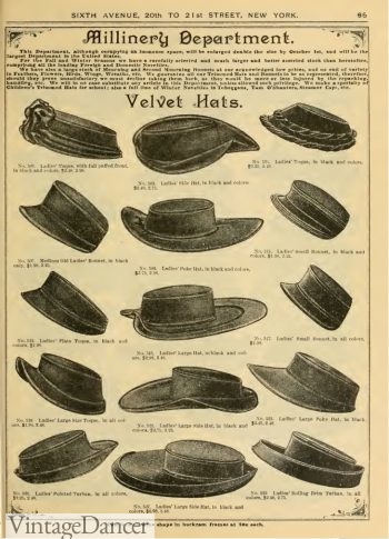 Victorian Style Hats, Bonnets, Caps, Patterns