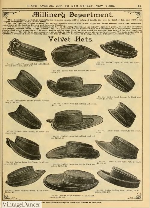 Victorian Style Hats, Bonnets, Caps, Patterns