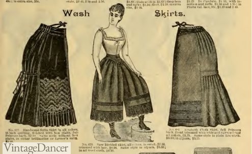 1890 petticoat and split drawers petticoat