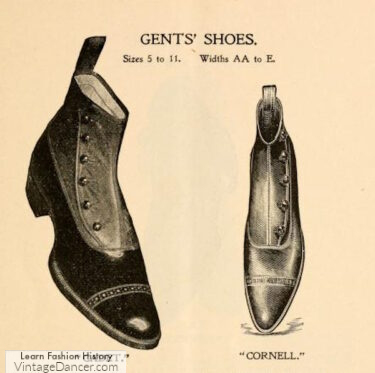 1890s mens Victorian button boots black
