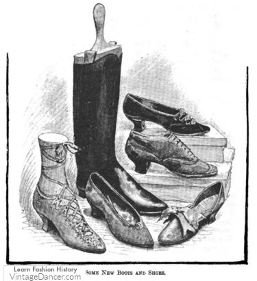 Victorian shoes and boots history women ladies 1850s 1860s 1870s 1880s 1890s 