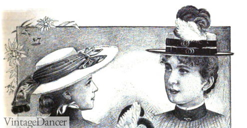 1890 boater hats women Victorian summer sialor sporty Edwardians' 