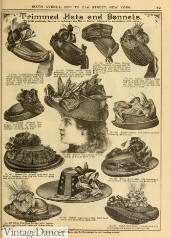 1890 mixed shape hats