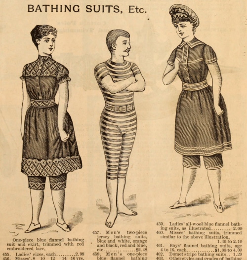 Bathing costumes Details about   French MODE ILLUSTREE SEWING PATTERN June 22,1873 dresses... 