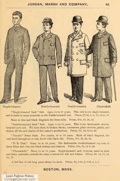 1890s older boys and Teens clothing fashion suits 