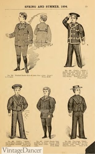 1894 Victorian boys sailor suits, clothing